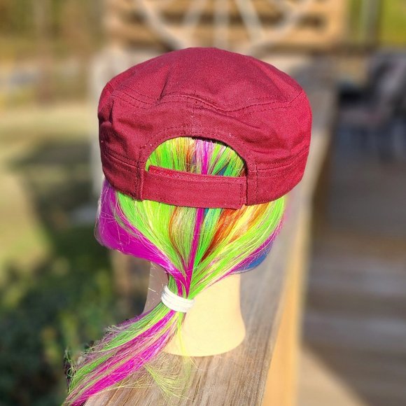 Ladies Burgundy Cross BLING Hat NEW - Picture 4 of 4